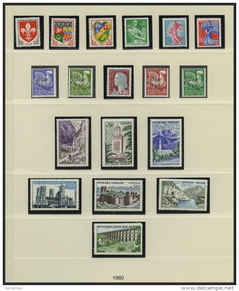SAMMLUNGEN **, O, Sammlung Frankreich Von 1960-90 In 4 Lindner Falzlosalben, Bis Auf Einige Freimarken Wohl Doppelt (** - Collections