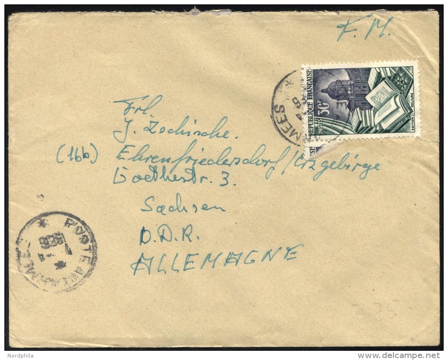 FRANKREICH FELDPOST 997 BRIEF, 1956, 30 Fr. Exportindustrie Mit K1 POSTE AUX ARMEES Auf Feldpostbrief Eines Deutschen Fr - Autres & Non Classés