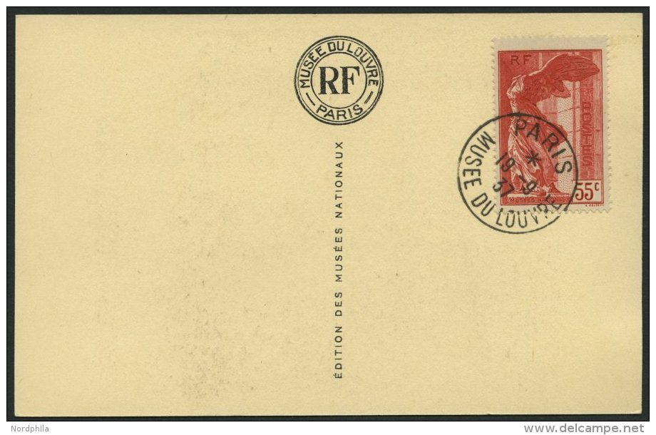 FRANKREICH 359/60 BRIEF, 1937, National-Museen Mit Sonderstempel Je Auf Leer Gestempelter Künstlerpostkarte Vom Lou - Autres & Non Classés