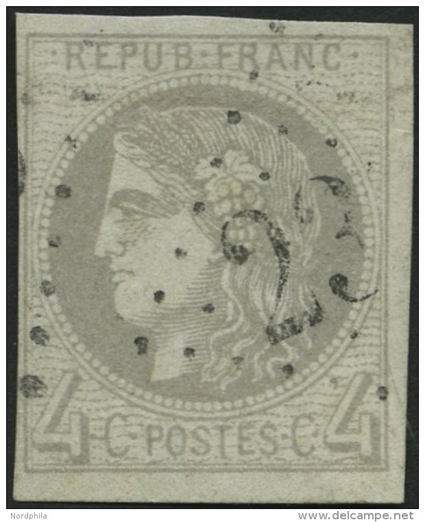 FRANKREICH 38a O, 1870, 4 C. Grau, Feinst (kleine Knitterspur), Mi. 250.- - Altri & Non Classificati