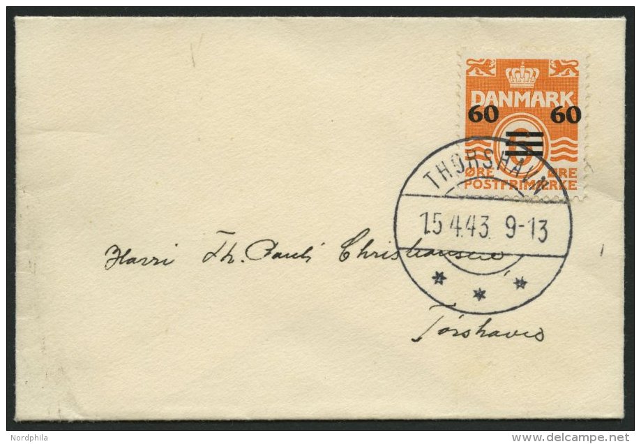 FÄRÖER 6 BRIEF, 1941, 60 Ø Auf 6 Ø Orange Auf Kleinem Prachtbrief Im Visitenkartenformat, Pracht - Autres & Non Classés