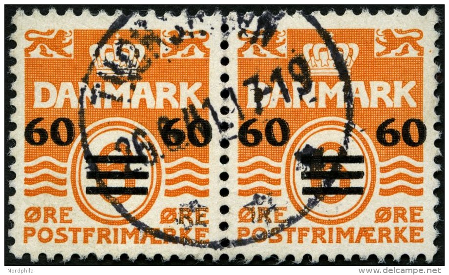 FÄRÖER 6 Paar O, 1940, 60 Ø Auf 6 Ø Orange Im Waagerechten Paar, 2. Auflage (Facit 8II), Pracht, - Autres & Non Classés