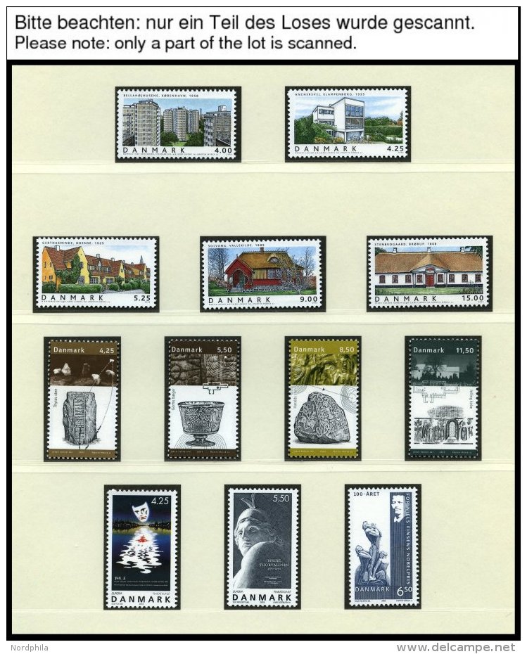 SAMMLUNGEN, LOTS **, Wohl Komplette Postfrische Sammlung Dänemark Von 1972-2008 In 3 Lindner Falzlosalben, Sehr Hoh - Autres & Non Classés