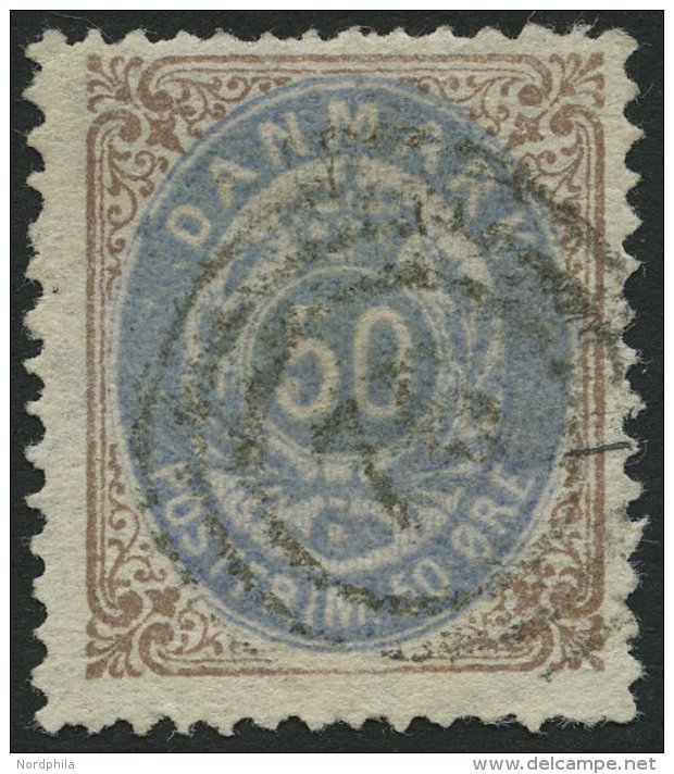 DÄNEMARK 30IYAa O, 1875, 50 Ø Braun/blauviolett, Feinst, Mi. 250.- - Oblitérés