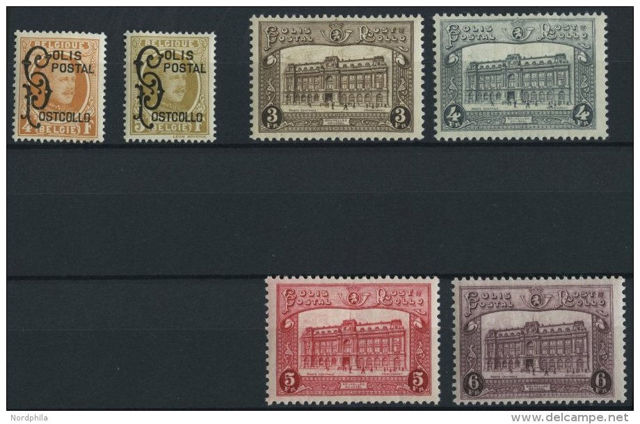 POSTPAKETMARKEN PP 1-6 *, 1928-30, König Albert I Und Hauptpostamt, Falzerst, 2 Prachtsätze - Bagages [BA]