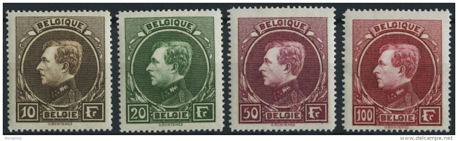 BELGIEN 262-65I *, 1929, König Albert I, Pariser Druck, Falzrest, Prachtsatz - Bélgica