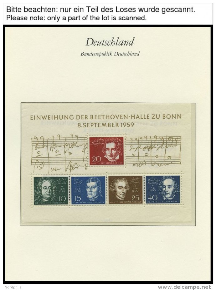 SAMMLUNGEN **, In Den Hauptnummern Komplette Postfrische Teilsammlung Bundesrepublik Von 1958-68 Im Borek Falzlosalbum, - Oblitérés