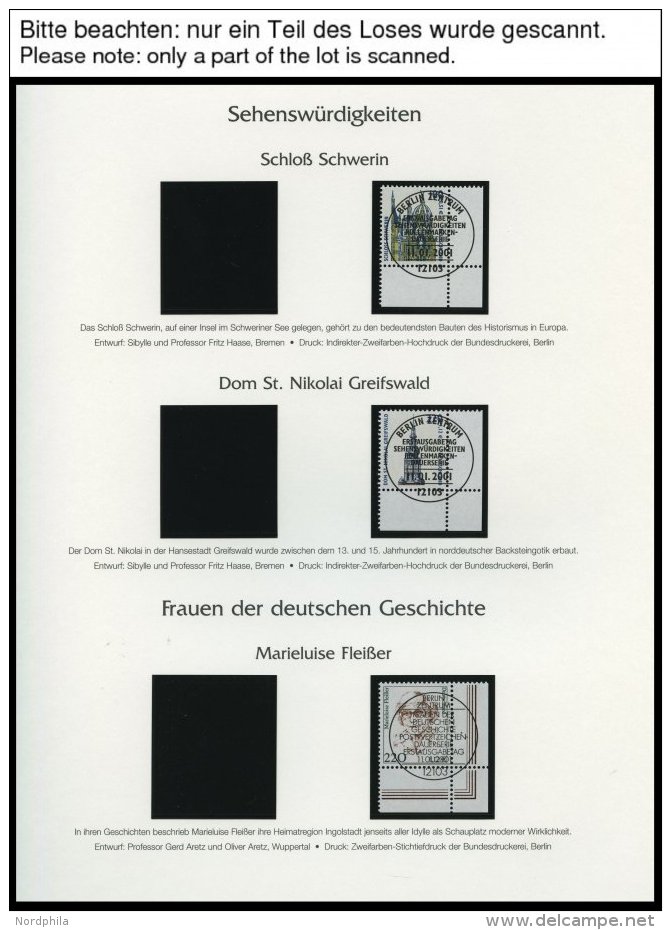 JAHRGÄNGE 2156-Bl. 57 O, 2001, Kompletter Jahrgang, Ohne Selbstklebende Marken, Jeweils Aus Der Rechten Unteren Bog - Oblitérés