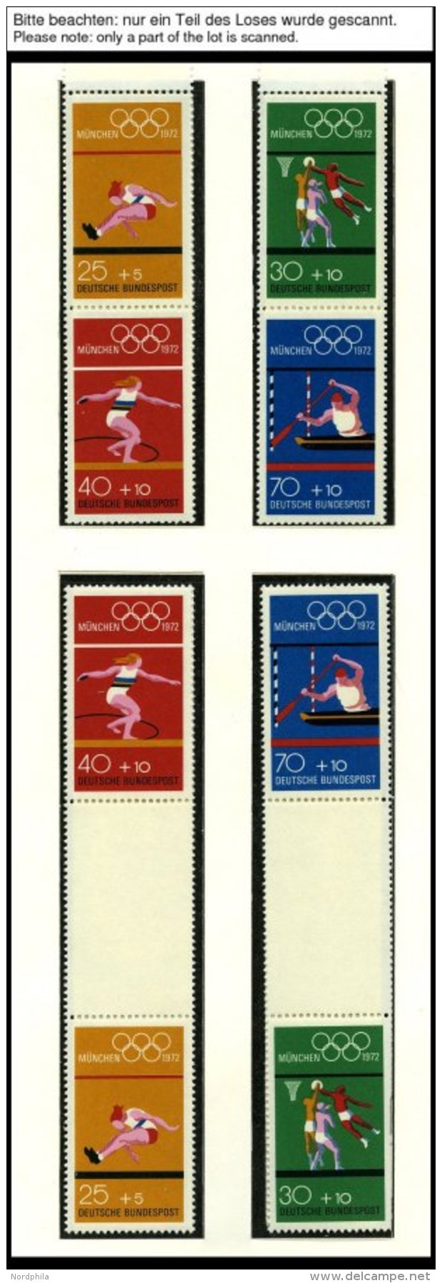 ZUSAMMENDRUCKE MH 17-SZ 2b **, 1972, Olympische Spiele Komplett, Pracht, Mi. 157.- - Oblitérés