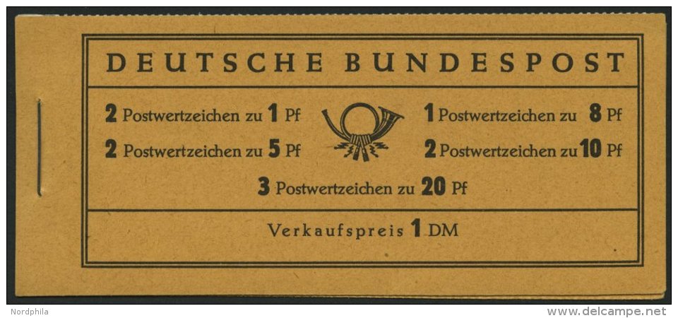 ZUSAMMENDRUCKE MH 4YII **, 1960, Markenheftchen Heuss Lieg. Wz., Type II, Oben Leichte Heftchenzähnung, Pracht, Mi. - Oblitérés