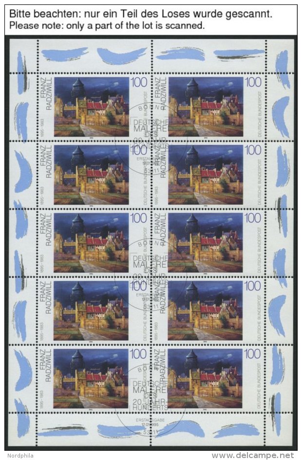 BUNDESREPUBLIK 1772-1804KB O, 1995, Komplett In Kleinbogen Mit Ersttags-Sonderstempeln, Pracht, Mi. 539.- - Oblitérés