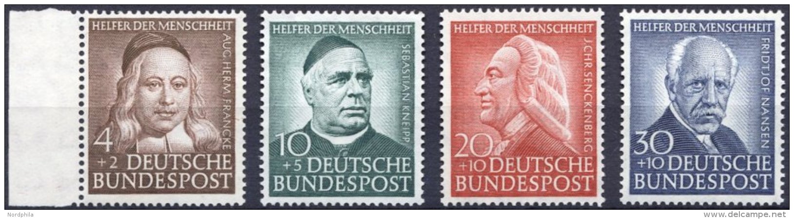 BUNDESREPUBLIK 173-76 **, 1953, Helfer Der Menschheit, Prachtsatz, Mi. 85.- - Oblitérés