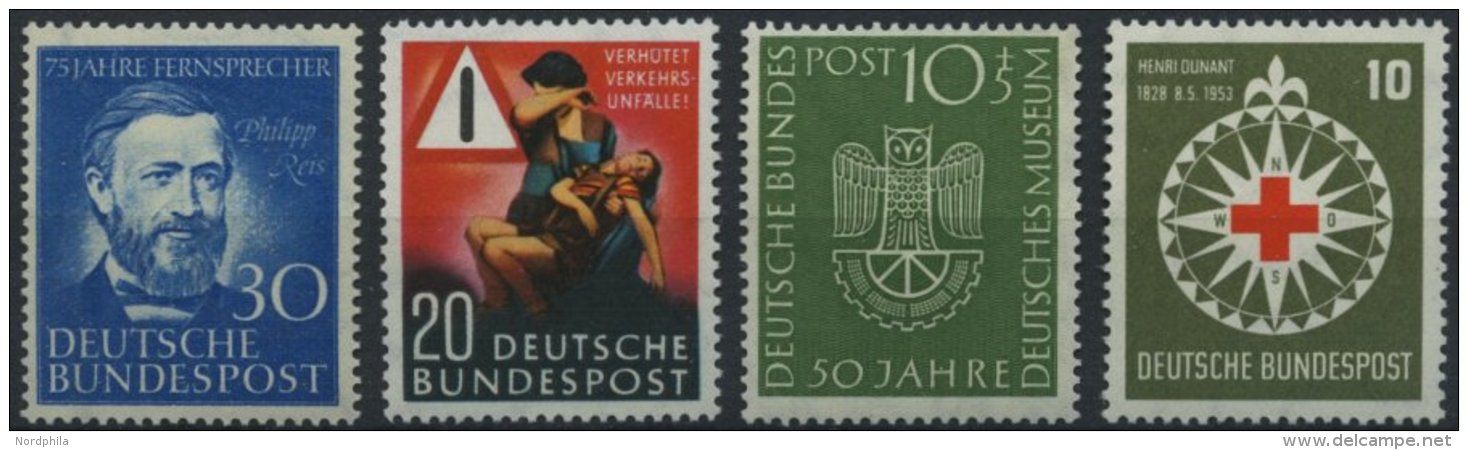 BUNDESREPUBLIK 161-64 **, 1952/3, 4 Prachtwerte, Mi. 118.- - Oblitérés