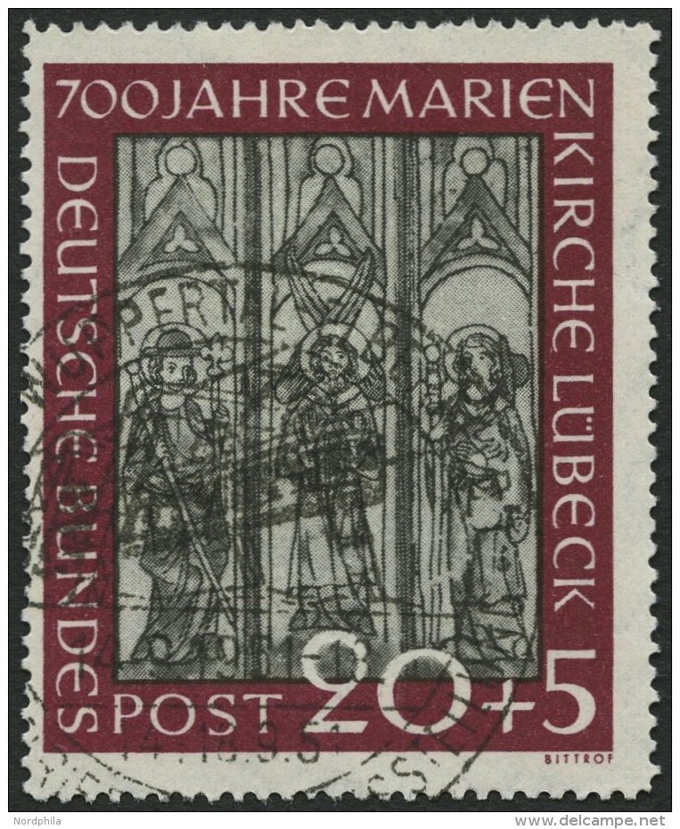 BUNDESREPUBLIK 140 O, 1951, 20 Pf. Marienkirche, Pracht, Mi. 85.- - Oblitérés