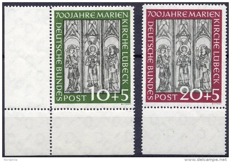 BUNDESREPUBLIK 139/40 **, 1951, Marienkirche, Pracht, Mi. (220.-) - Usati