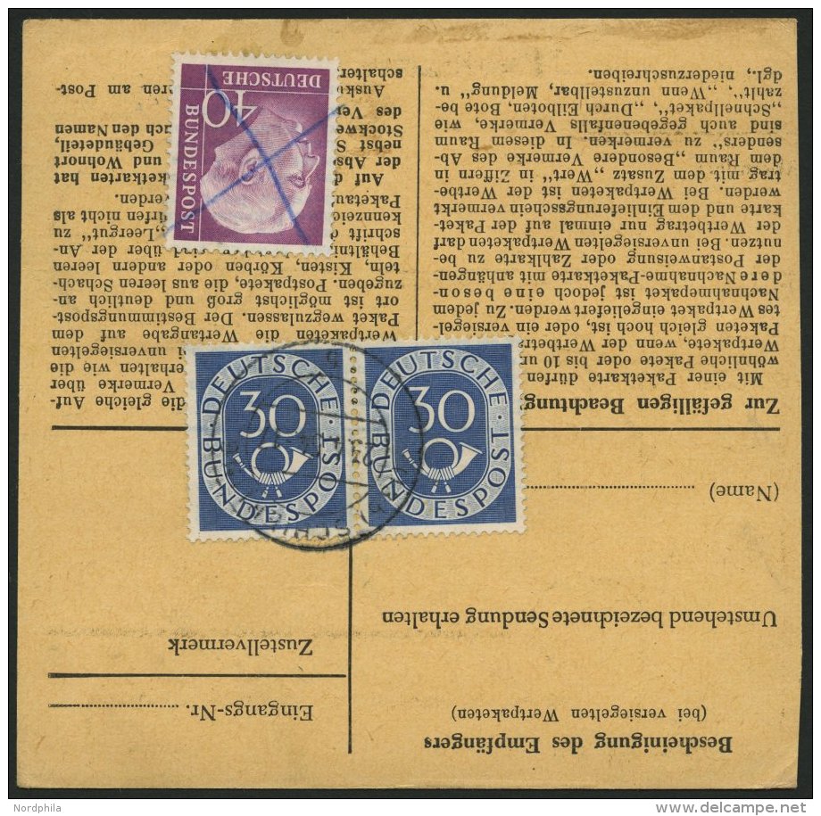 BUNDESREPUBLIK 132 Paar BRIEF, 1954, 30 Pf. Posthorn Im Waagerechten Paar Rückseitig Mit 110 Pf. Zusatzfrankatur Au - Oblitérés