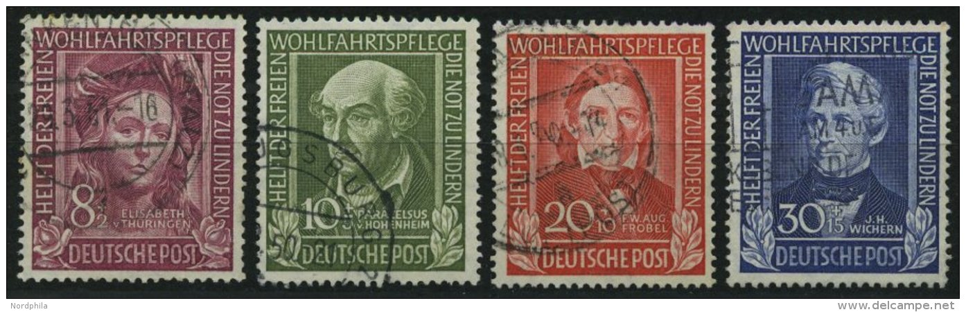 BUNDESREPUBLIK 117-20 O, 1949, Helfer Der Menschheit, Satz Feinst, Mi. 170.- - Oblitérés