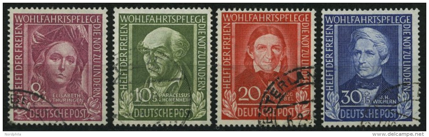 BUNDESREPUBLIK 117-20 O, 1949, Helfer Der Menschheit, üblich Gezähnter Prachtsatz, Mi. 170.- - Oblitérés