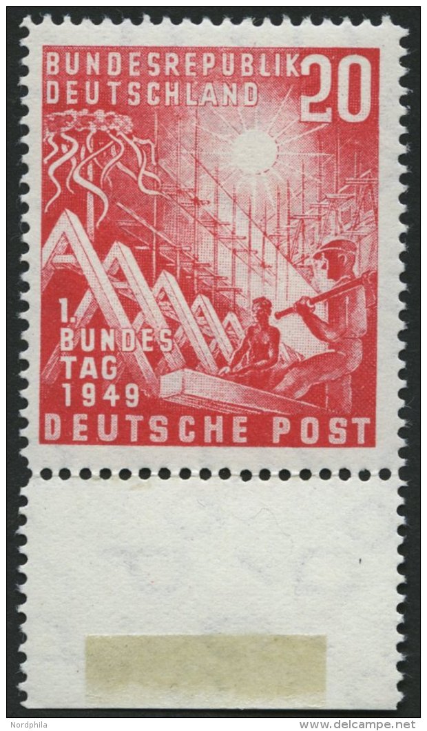 BUNDESREPUBLIK 112 **, 1949, 20 Pf. Bundestag, Pracht, Mi. 55.- - Oblitérés