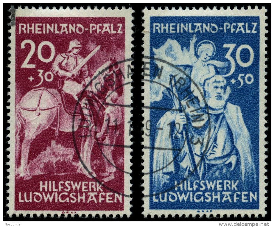 RHEINLAND PFALZ 30/1 O, 1948, Hilfswerk Ludwigshafen, Pracht, Gepr. Schlegel, Mi. 150.- - Autres & Non Classés