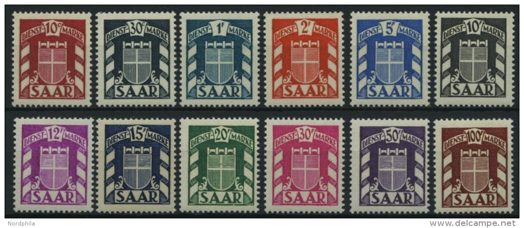 SAARLAND D D 33-44 **, 1949, Wappen, Prachtsatz, Mi. 150.- - Autres & Non Classés