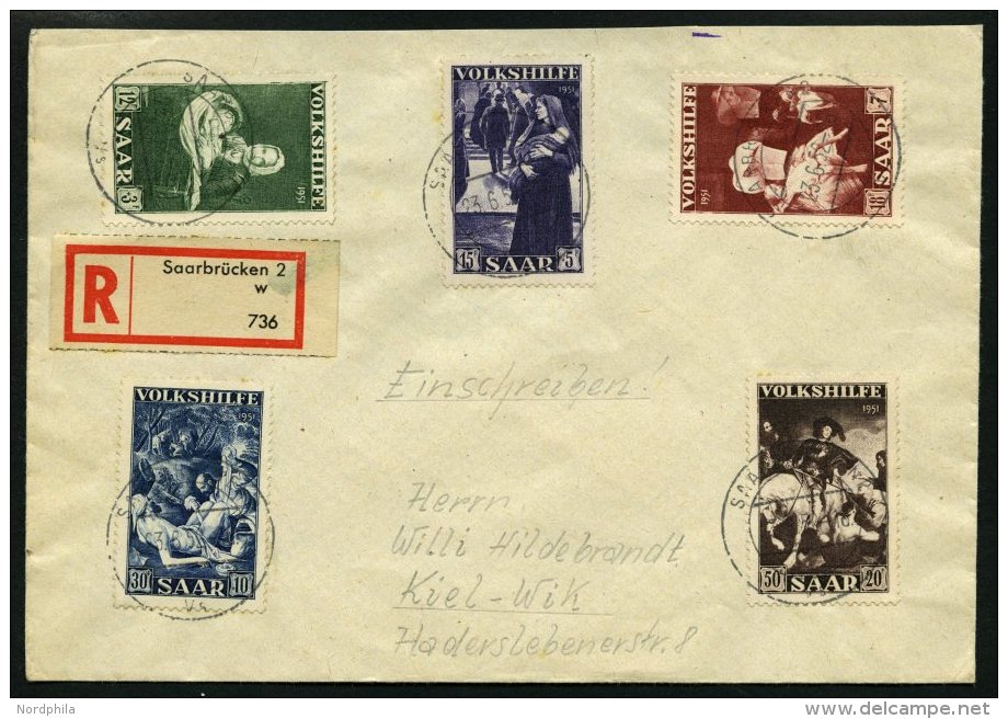 SAARLAND 309-13 BRIEF, 1951, Volkshilfe Auf Satzbrief, Pracht - Autres & Non Classés