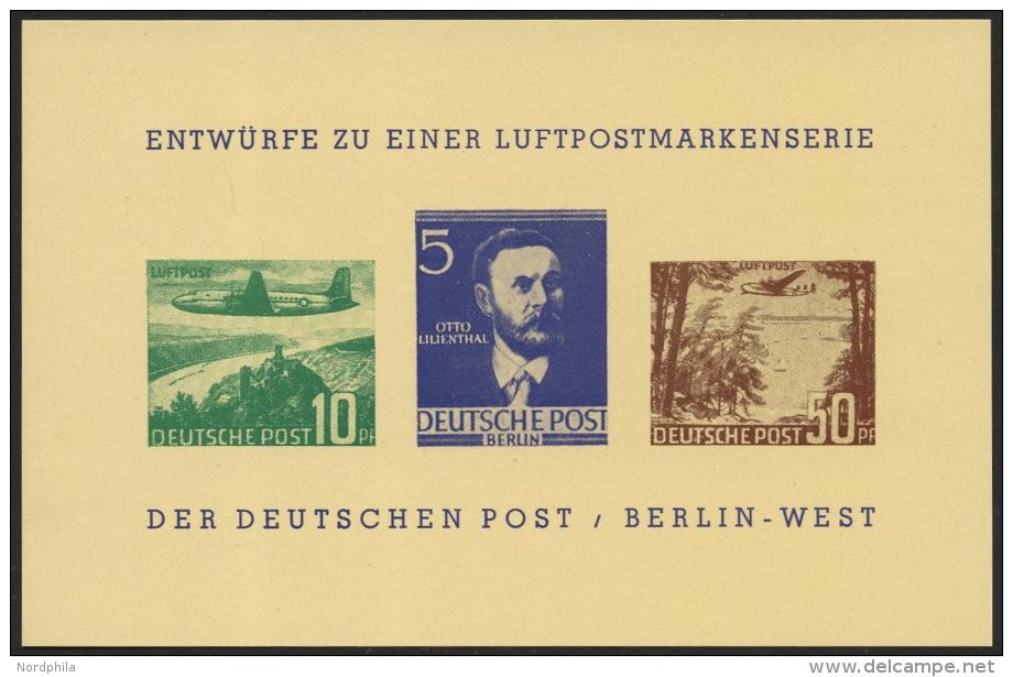 LOTS (*), 1957, Entwürfe Zu Einer Luftpostmarkenserie In 2 Blocks Bephila, Pracht - Oblitérés