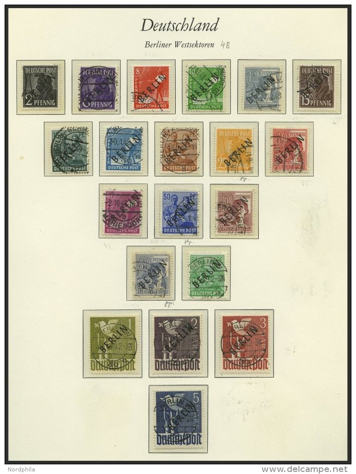 SAMMLUNGEN O, Bis Auf Bl. 1 Komplette Gestempelte Sammlung Bis 1990, Schwarzaufdruck Meist Mit Stempel BERLIN W 30n (wir - Collezioni