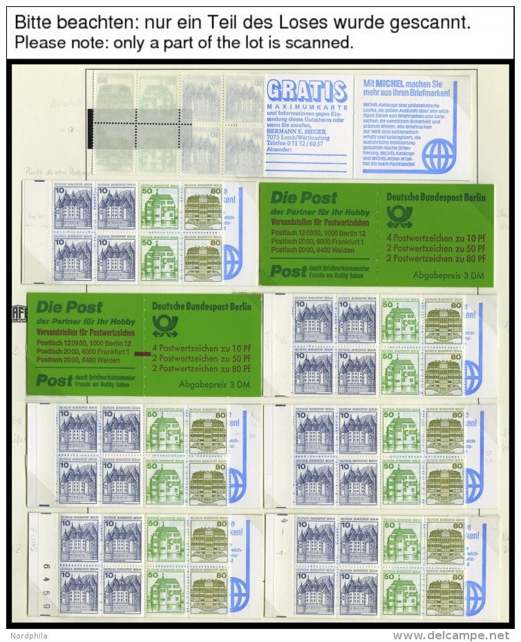 ZUSAMMENDRUCKE MH 13a **, 1982, Burgen Und Schlösser, Partie Von 19 Markenheftchen Mit Diversen Besonderheiten, Pra - Se-Tenant