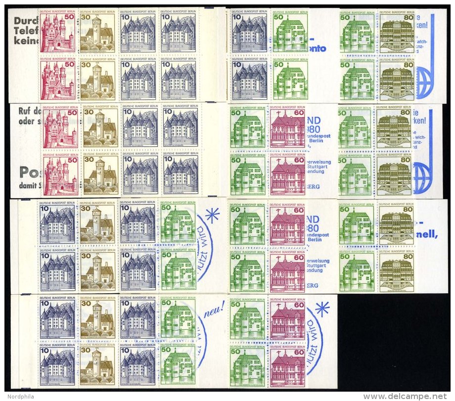 ZUSAMMENDRUCKE MH 10-13 **, 1977-82, 11 Verschiedene Markenheftchen Burgen Und Schlösser Aus MH 10-13, Pracht, Mi. - Se-Tenant