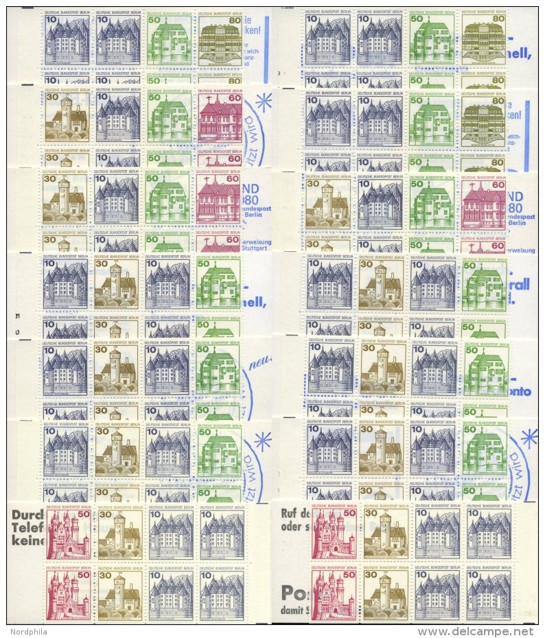 ZUSAMMENDRUCKE MH 10-13 **, 1977-82, 14 Verschiedene Markenheftchen Burgen Und Schlösser Aus MH 10-13, Pracht, Mi. - Se-Tenant