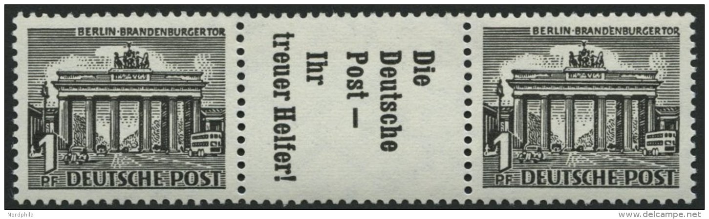 ZUSAMMENDRUCKE W 40 **, 1952, Bauten 1 + R7 + 1, Pracht, Mi. 95.- - Se-Tenant