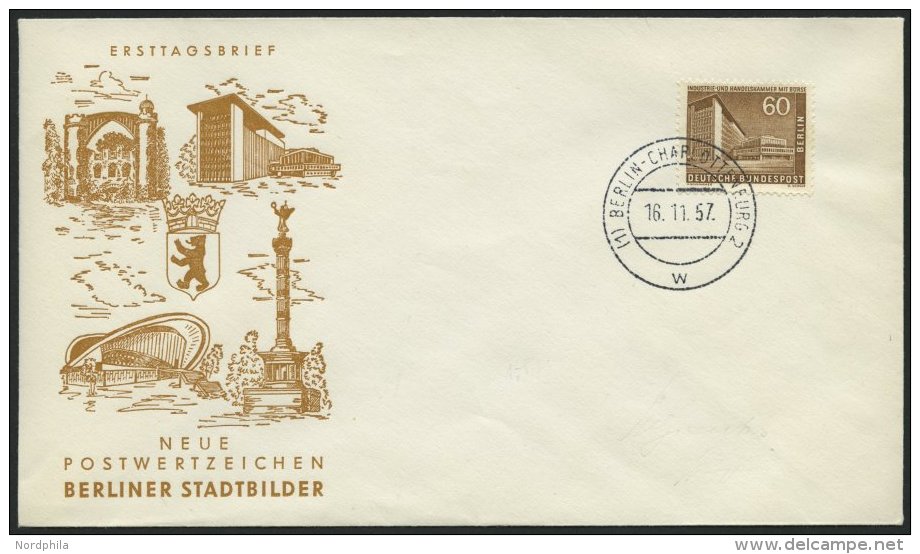 BERLIN 151 BRIEF, 1957, 60 Pf. Industrie- Und Handelskammer Auf FDC, Pracht, Mi. 200.- - Oblitérés