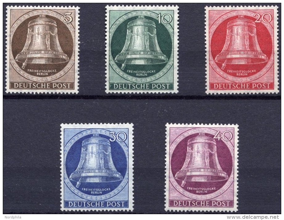 BERLIN 75-79 **, 1951, Glocke Links, Prachtsatz, Mi. 100.- - Oblitérés