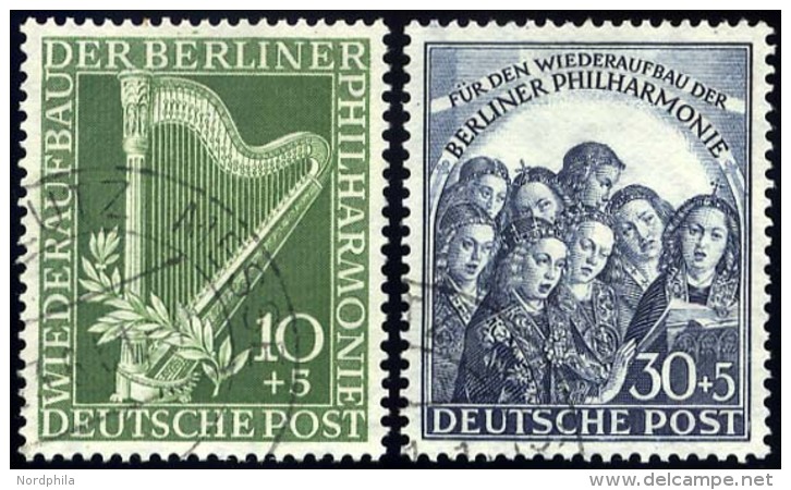 BERLIN 72/3 O, 1950, Philharmonie, Pracht, Mi. 130.- - Oblitérés