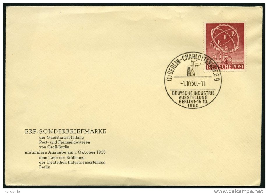 BERLIN 71 BRIEF, 1950, 20 Pf. ERP Auf Amtlichem FDC, Feinst, Mi. 140.- - Oblitérés