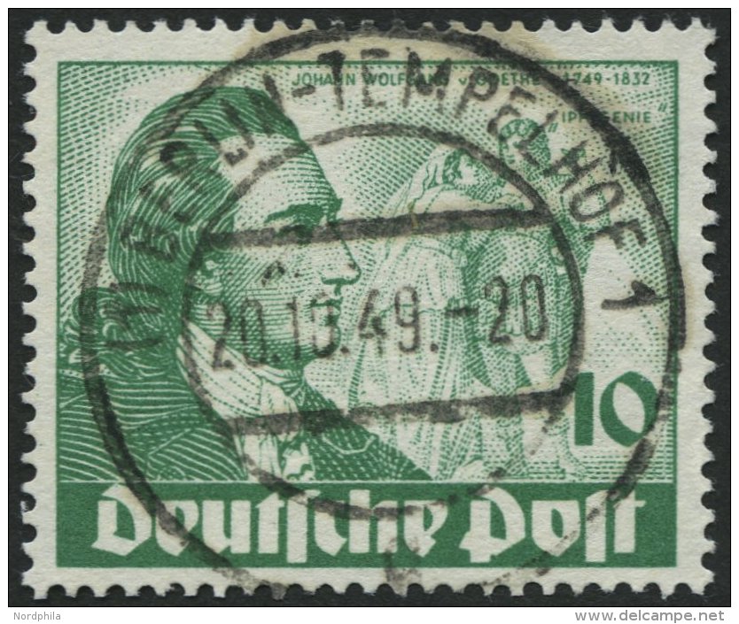 BERLIN 61 O, 1949, 10 Pf. Goethe, Ideal Gestempelt, Pracht, Mi. 70.- - Oblitérés