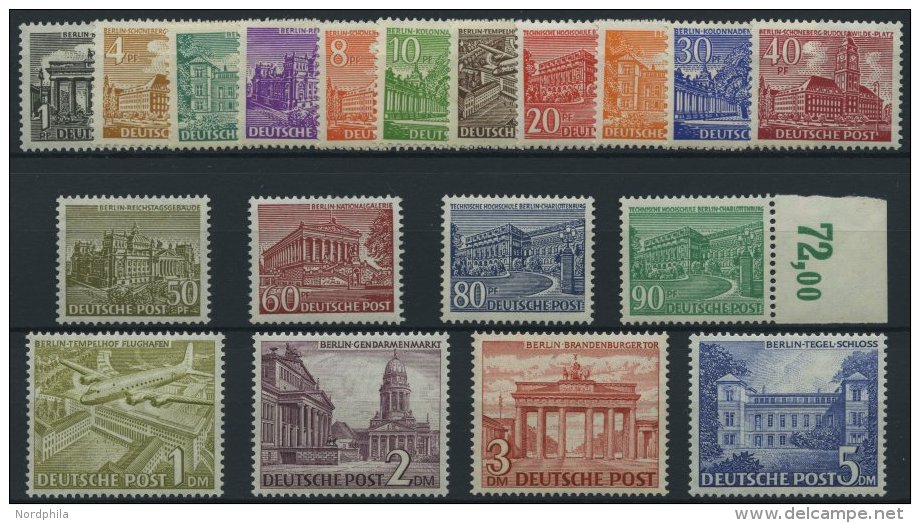 BERLIN 42-60 **, 1949, Bauten, Prachtsatz, Mi. 750.- - Oblitérés