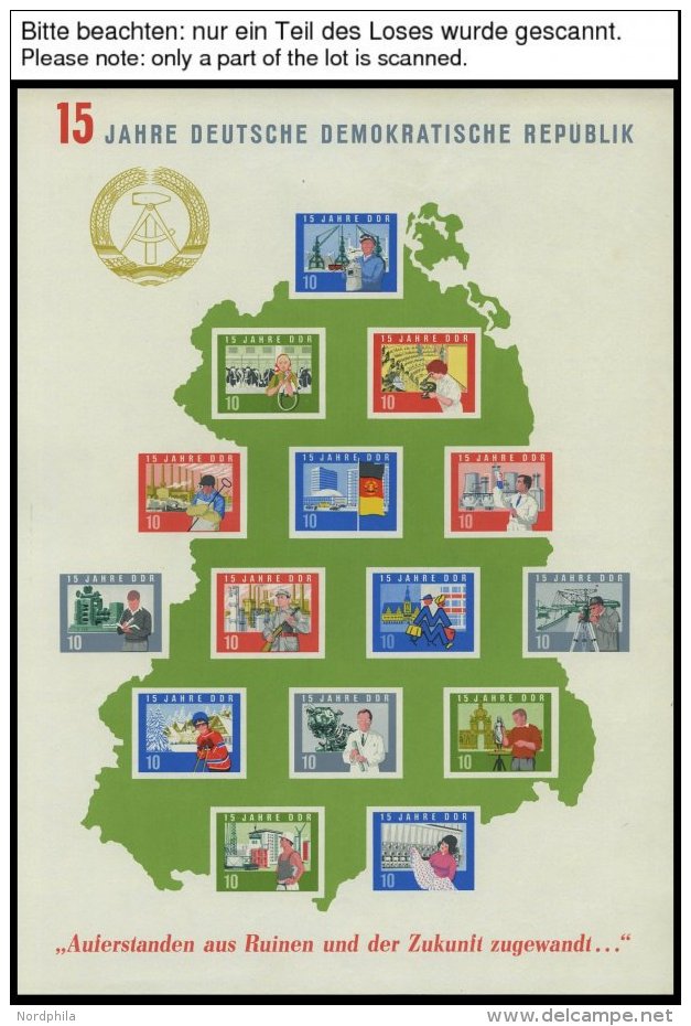 SAMMLUNGEN **, Bis Auf 2 Gestempelte Werte Komplette Postfrische Sammlung DDR Von 1963-81 In 3 Lindner Falzlosalben, Pra - Collections