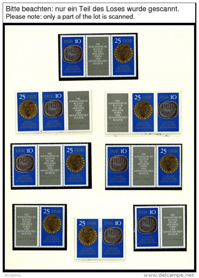 ZUSAMMENDRUCKE **, Postfrische Sammlung Zusammendrucke DDR Von 1960-90 In 4 Alben Mit Guten Mittleren Ausgaben, Dazu Vie - Autres & Non Classés