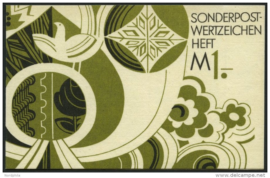 ZUSAMMENDRUCKE SMHD 7ch **, 1974, Markenheftchen Posthorn Und Taube In Bräunlicholiv/schwarz, Pracht, Mi. 240.- - Se-Tenant