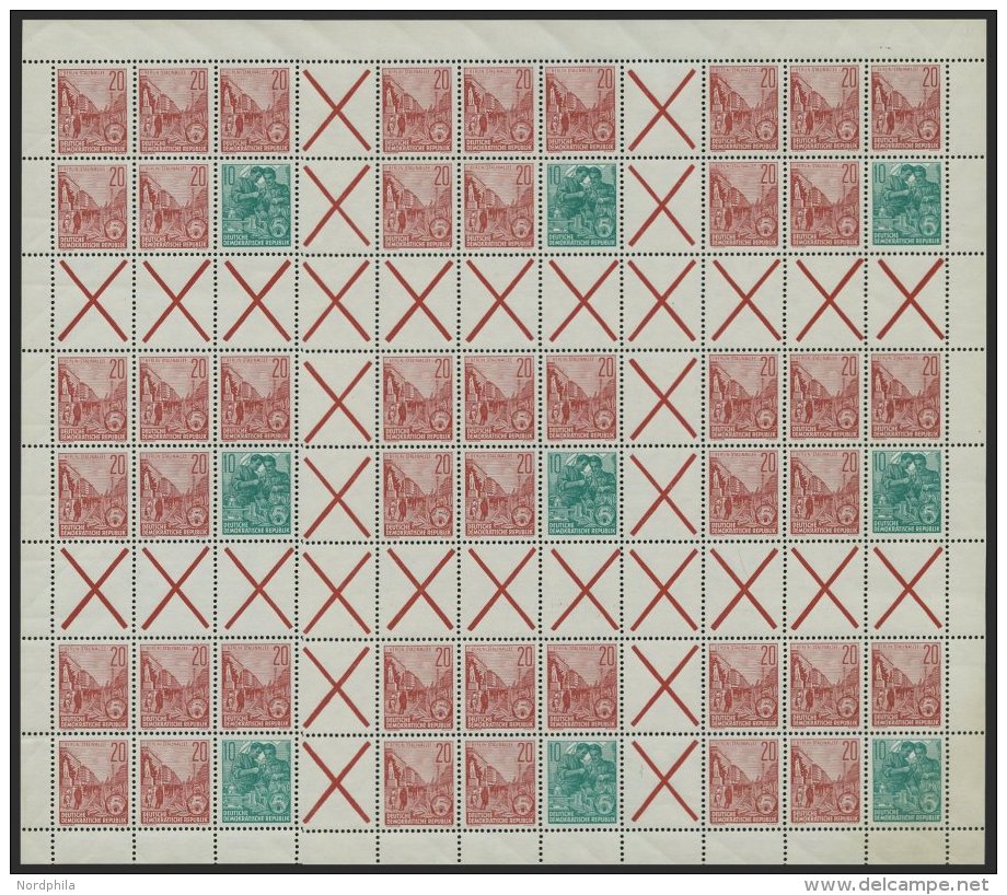 ZUSAMMENDRUCKE MHB 9 **, 1960, Markenheftchenbogen Fünfjahresplan, Pracht, Mi. 380.- - Se-Tenant