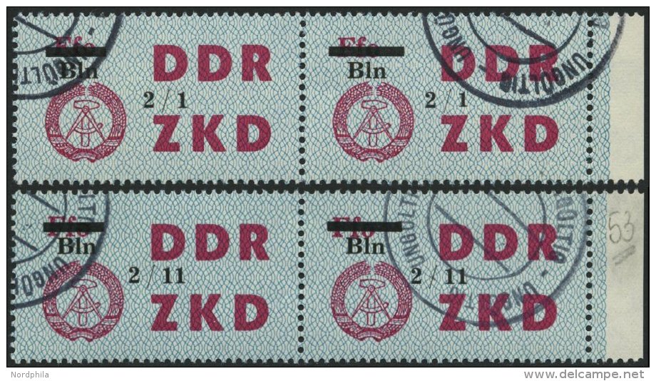 DIENSTMARKEN C D 46I,XI,PFI O, 1964, Laufkontrollzettel Volkseigener Betriebe (VVB), Schwarze Kontrollnummer 2/1 Und 2/1 - Autres & Non Classés