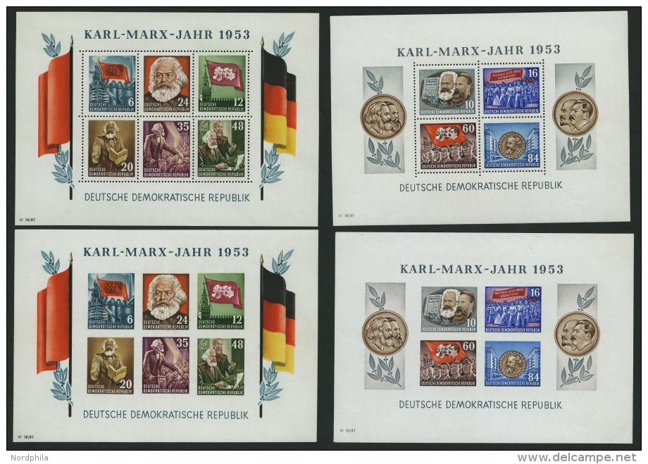 DDR Bl. 8/9ABYII **, 1953, Marx-Blocks, Alle Mit Wz. 2YII, Pracht, Mi. 600.- - Oblitérés