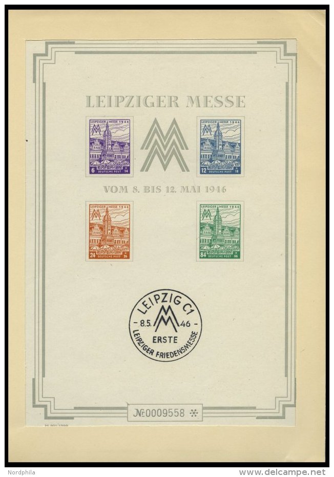 WEST-SACHSEN Bl. 5SX (*), 1946, Großblock Leipziger Messe, Wz. 1X, Type I, Mit Etwas Angestoßener Schutzh&uu - Altri & Non Classificati