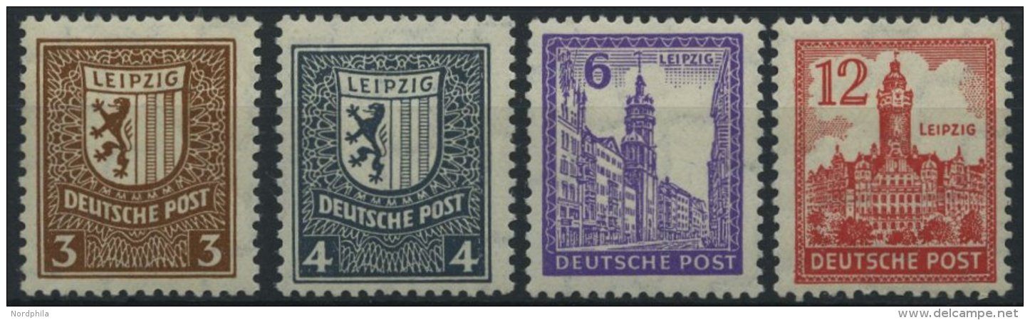 WEST-SACHSEN 150-55X **, 1946, Abschiedsserie, Wz. 1X, 3 Pf. Herstellungsbedingte Kalanderbüge, Prachtsatz, Mi. 380 - Autres & Non Classés