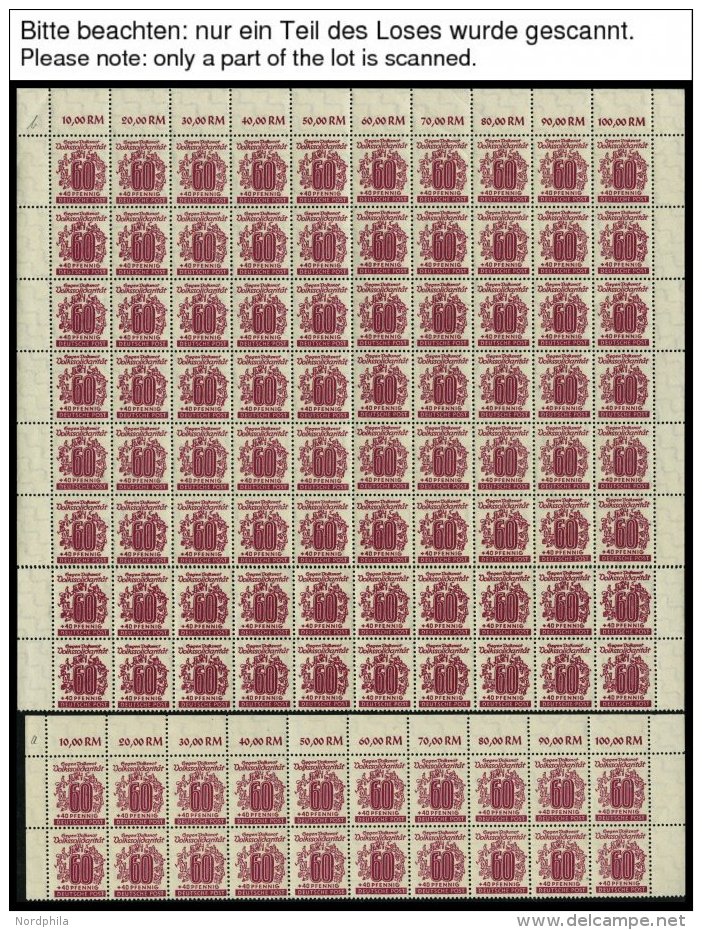 WEST-SACHSEN 138-49 **, 1946, Volkssolidarität, 100 Sätze In Bogen, 60 Pf. (2 Bogenteile: 20x 149a Und 80x 149 - Autres & Non Classés