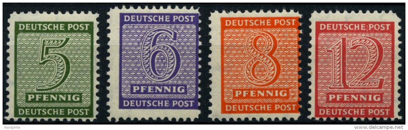 WEST-SACHSEN 116-19BX *, 1945, Roßwein, Gezähnt L 111/4-111/2, Wz. X, Falzrest, Prachtsatz, Gepr. Dr. Jasch - Autres & Non Classés