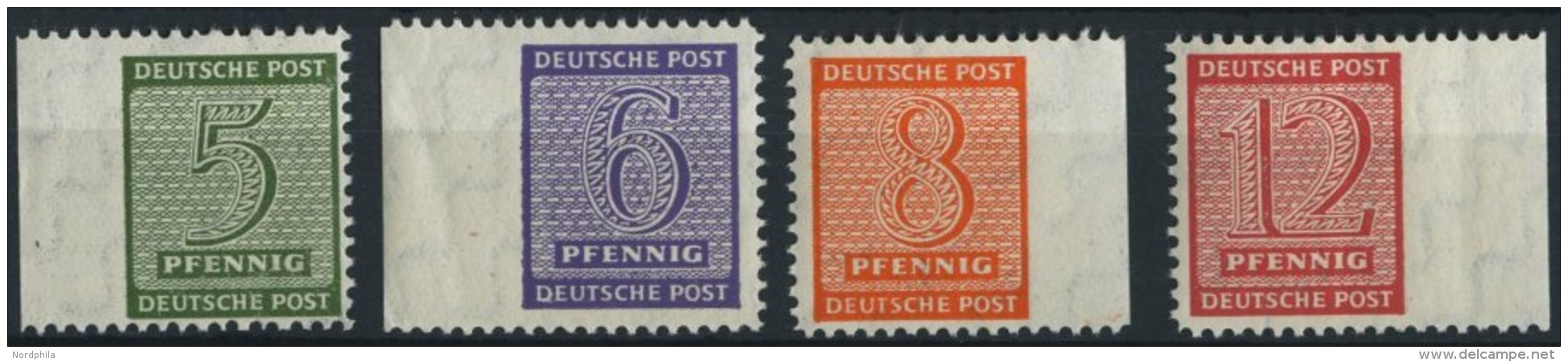 WEST-SACHSEN 116-19BX **, 1945, Roßwein, Gezähnt L 111/4-111/2, Wz. 1X, Je Mit Ungezähntem Seitenrand, P - Autres & Non Classés