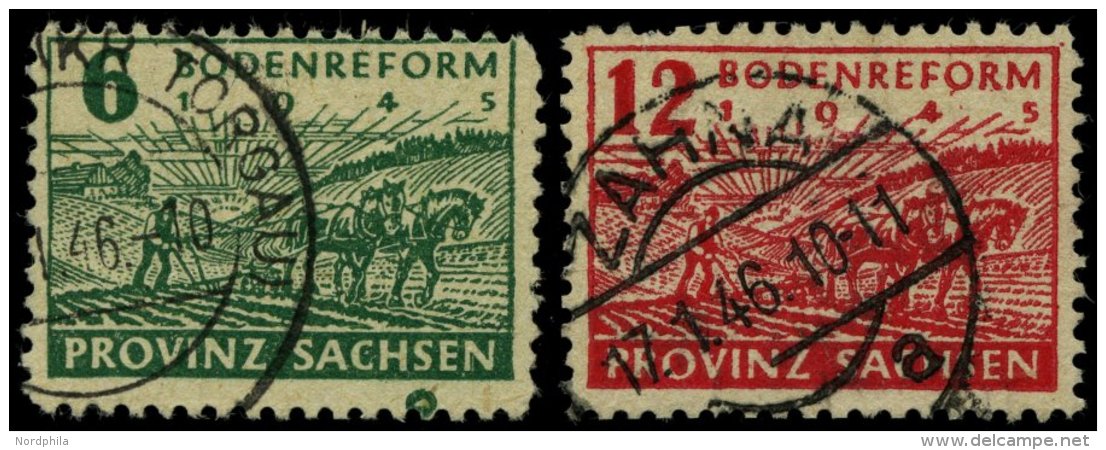 PROVINZ SACHSEN 85/6waA O, 1945, Bodenreform, Vierseitig Gezähnt, Pracht, Gepr. Schulz, Mi. 60.- - Autres & Non Classés